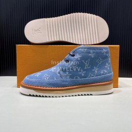 LV Winter Wool Short Boots For Men Blue