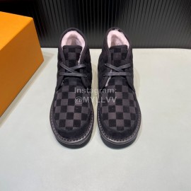 LV Winter Wool Short Boots For Men Black