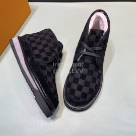 LV Winter Wool Short Boots For Men Black