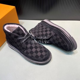 LV Winter Wool Short Boots For Men Black
