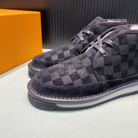 LV Winter Wool Short Boots For Men Black