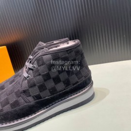 LV Winter Wool Short Boots For Men Black