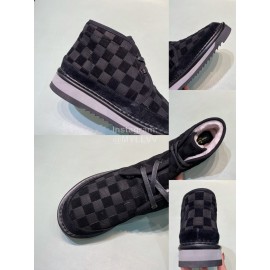 LV Winter Wool Short Boots For Men Black