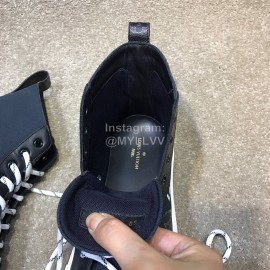 LV Canvas High Top Shoes For Men And Women Black
