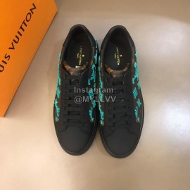 LV Autumn Winter Monogram Cowhide Sneakers For Men Green