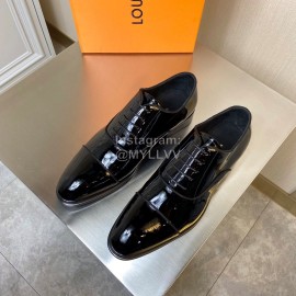 LV Black Patent Cowhide Business Shoes For Men