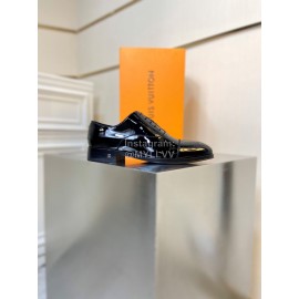 LV Black Patent Cowhide Business Shoes For Men
