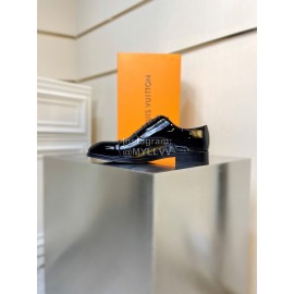 LV Black Patent Cowhide Business Shoes For Men