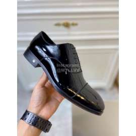 LV Black Patent Cowhide Business Shoes For Men