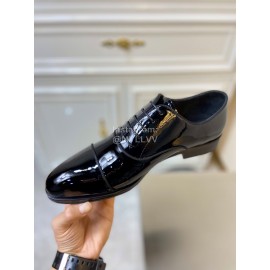 LV Black Patent Cowhide Business Shoes For Men