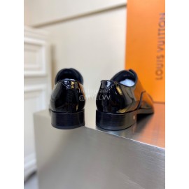 LV Black Patent Cowhide Business Shoes For Men