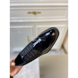 LV Black Cowhide Lace Up Business Shoes For Men
