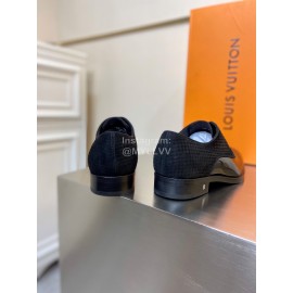LV Black Cowhide Lace Up Business Shoes For Men