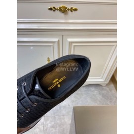 LV Black Cowhide Lace Up Business Shoes For Men