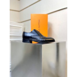 LV Black Calf Leather Lace Up Business Shoes For Men