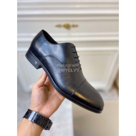 LV Black Calf Leather Lace Up Business Shoes For Men