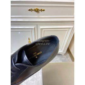 LV Black Calf Leather Lace Up Business Shoes For Men