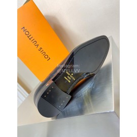 LV Black Calf Leather Lace Up Business Shoes For Men