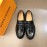 LV Black Cowhide Business Loafers For Men