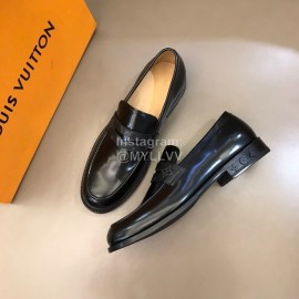 LV Black Cowhide Business Loafers For Men