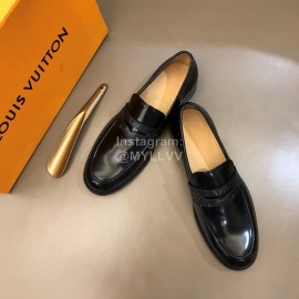 LV Black Cowhide Business Loafers For Men