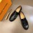LV Black Cowhide Business Loafers For Men