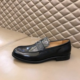 LV Black Cowhide Business Loafers For Men