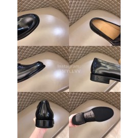 LV Black Cowhide Business Loafers For Men