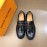 LV Cowhide Business Loafers For Men Navy