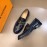LV Cowhide Business Loafers For Men Navy