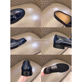 LV Cowhide Business Loafers For Men Navy