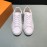 LV Calf Leather Lace Up Sneakers For Men White