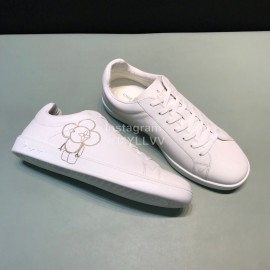 LV Calf Leather Lace Up Sneakers For Men White