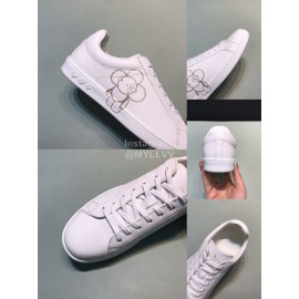 LV Calf Leather Lace Up Sneakers For Men White