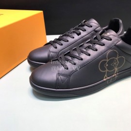 LV Calf Leather Lace Up Sneakers For Men Black