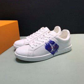 LV Calf Leather Lace Up Sneakers For Men Blue