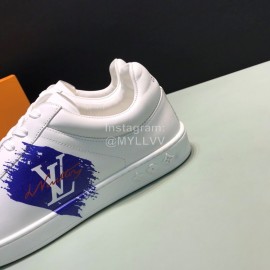 LV Calf Leather Lace Up Sneakers For Men Blue