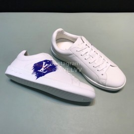 LV Calf Leather Lace Up Sneakers For Men Blue