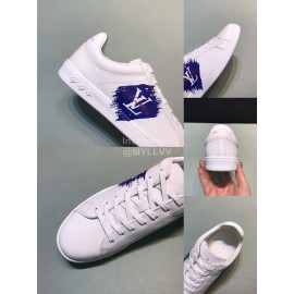 LV Calf Leather Lace Up Sneakers For Men Blue