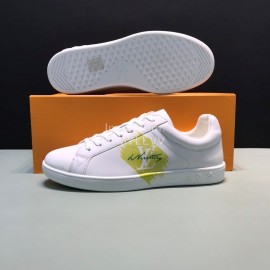 LV Calf Leather Lace Up Sneakers For Men Yellow