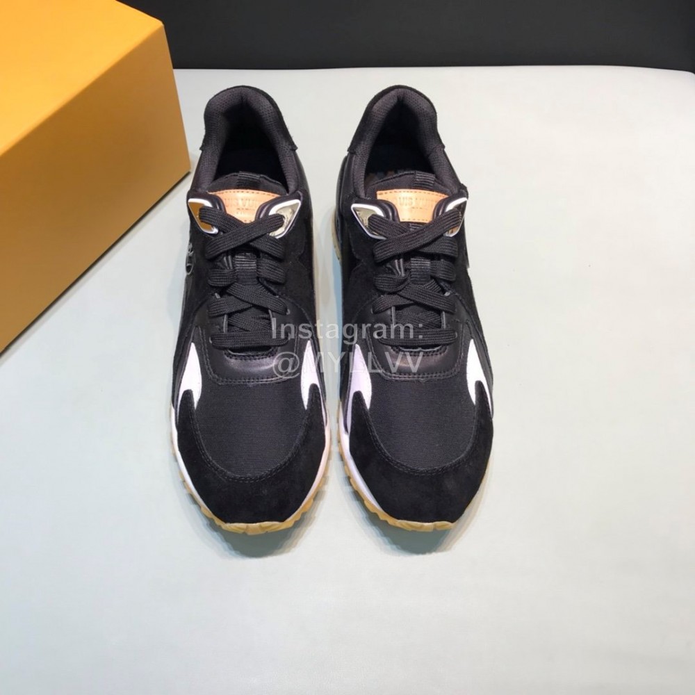 LV Canvas Suede Calfskin Sneakers For Men Black