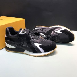 LV Canvas Suede Calfskin Sneakers For Men Black