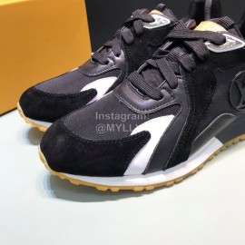 LV Canvas Suede Calfskin Sneakers For Men Black