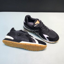 LV Canvas Suede Calfskin Sneakers For Men Black