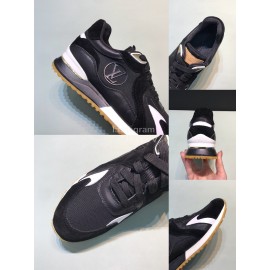 LV Canvas Suede Calfskin Sneakers For Men Black