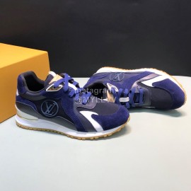 LV Canvas Suede Calfskin Sneakers For Men Navy
