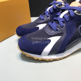 LV Canvas Suede Calfskin Sneakers For Men Navy