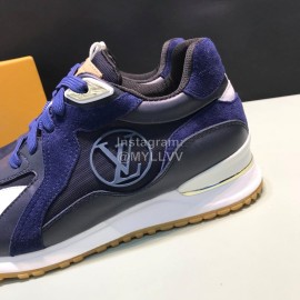 LV Canvas Suede Calfskin Sneakers For Men Navy