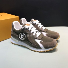LV Canvas Suede Calfskin Sneakers For Men Coffee