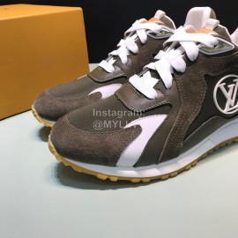 LV Canvas Suede Calfskin Sneakers For Men Coffee